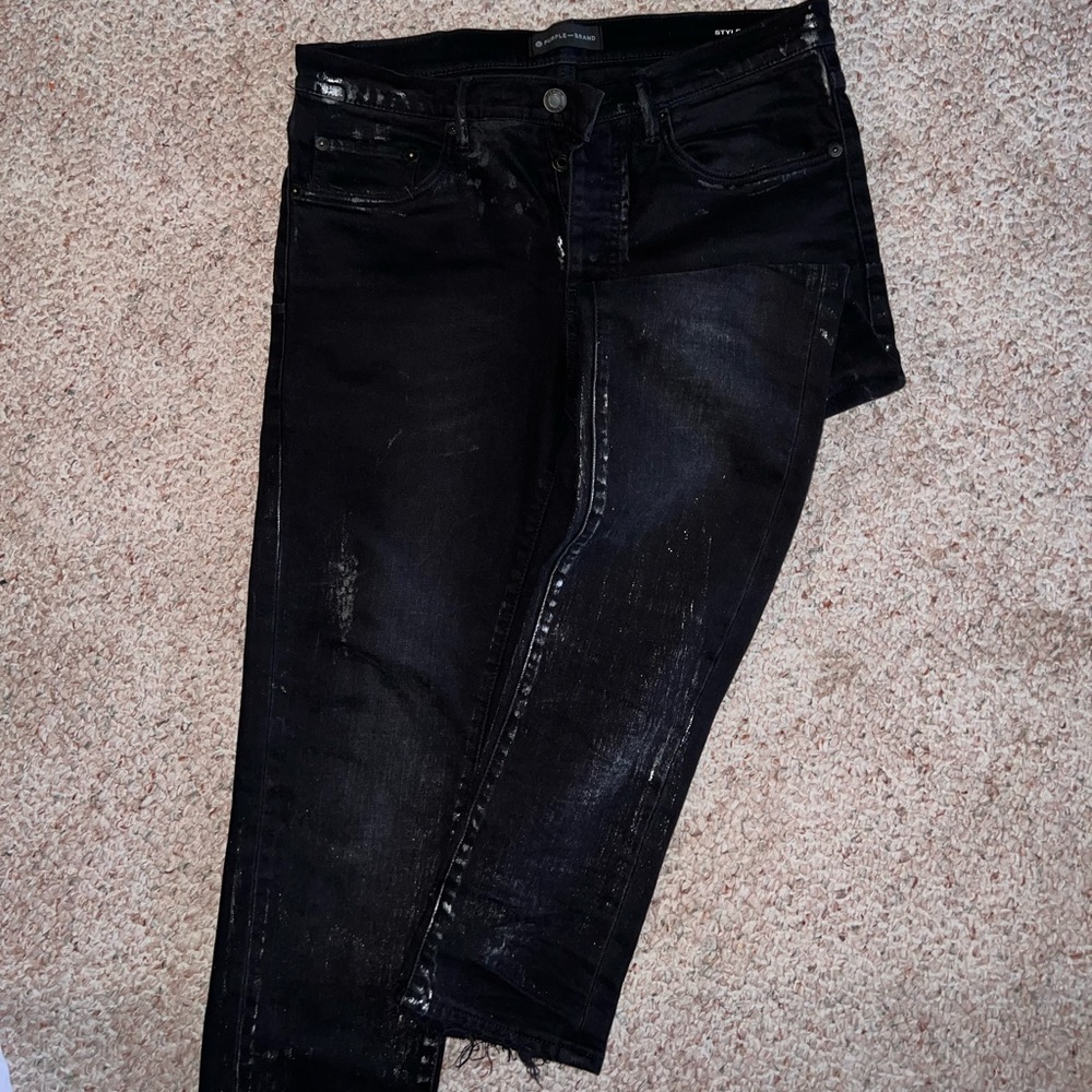 Purple Brand Blacj paint jeans